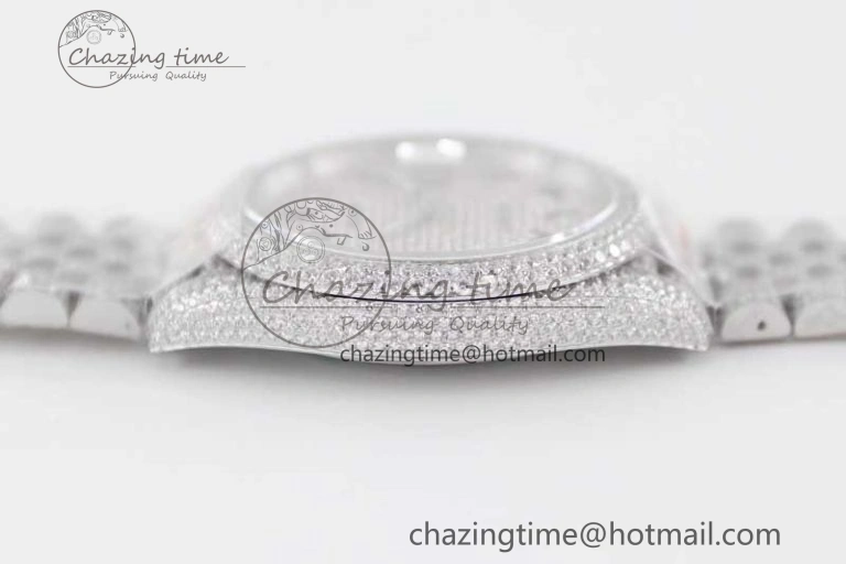 Datejust 41 SS Full Diamonds TWF 1:1 Best Edition Arabic Markers Dial on Jubilee Bracelet A2824