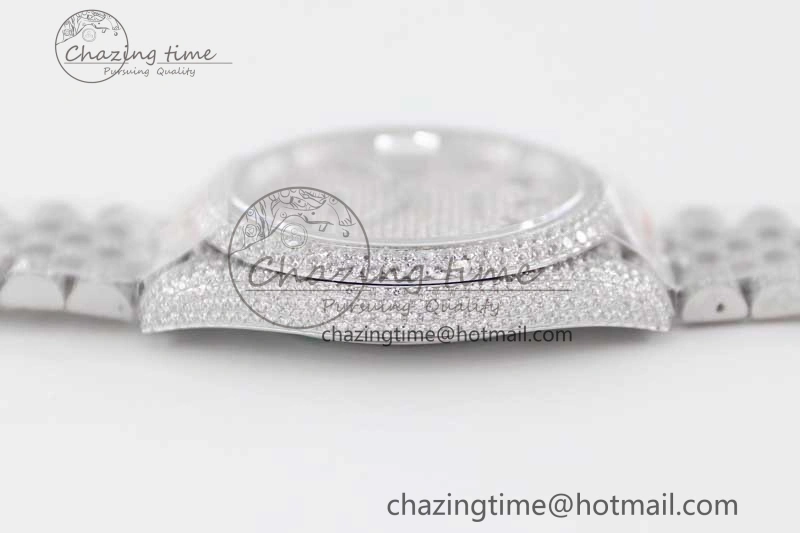 Datejust 41 SS Full Diamonds TWF 1:1 Best Edition Arabic Markers Dial on Jubilee Bracelet A2824