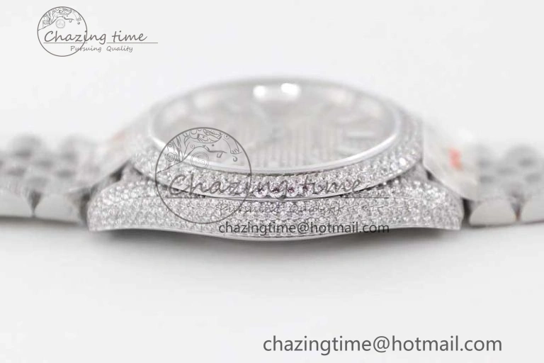 Datejust 41 SS Full Diamonds TWF 1:1 Best Edition Diamonds Stick Markers Dial on Jubilee Bracelet A2824