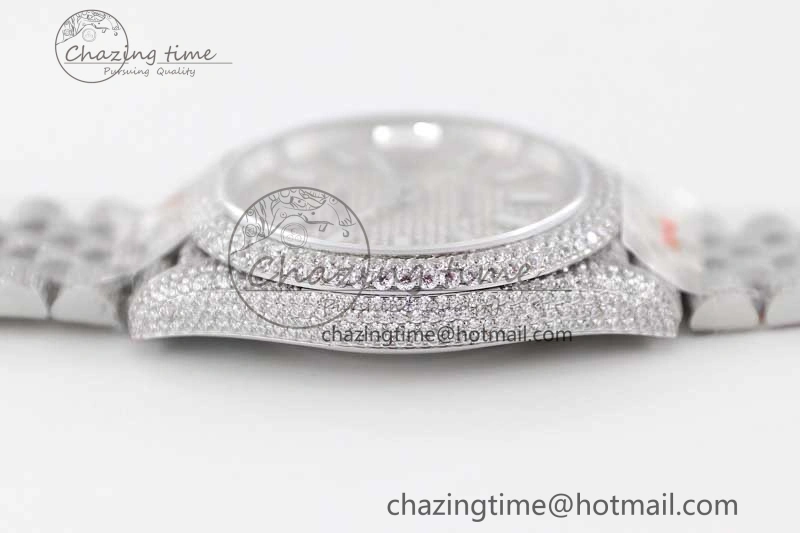 Datejust 41 SS Full Diamonds TWF 1:1 Best Edition Diamonds Stick Markers Dial on Jubilee Bracelet A2824