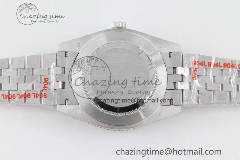 Datejust 41 SS Full Diamonds TWF 1:1 Best Edition Gray Roman Markers Dial on Jubilee Bracelet A2824