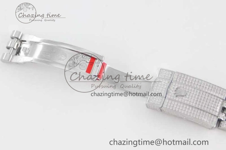 Datejust 41 SS Full Diamonds TWF 1:1 Best Edition Gray Roman Markers Dial on Jubilee Bracelet A2824