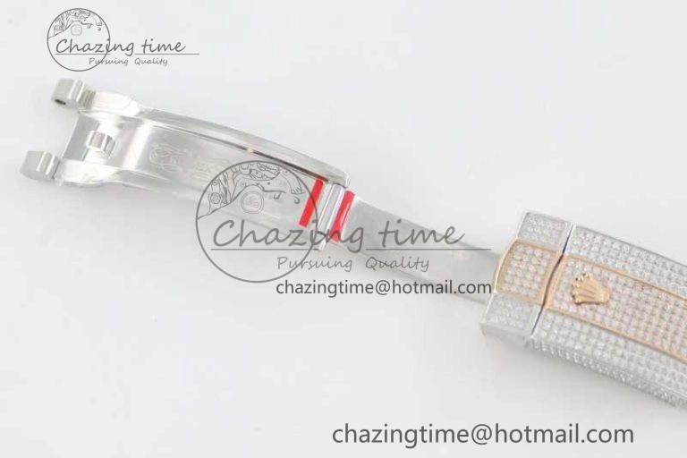 Datejust 41 SS RG Full Diamonds TWF 1:1 Best Edition Arabic Markers Dial on Bracelet A2824