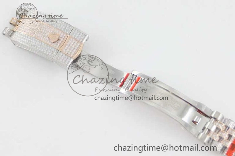 Datejust 41 SS RG Full Diamonds TWF 1:1 Best Edition Arabic Markers Dial on Jubilee Bracelet A2824