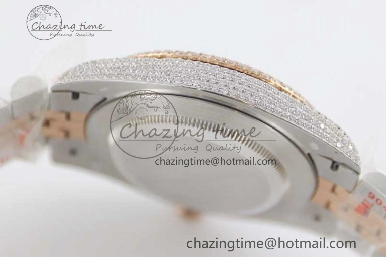 Datejust 41 SS RG Full Diamonds TWF 1:1 Best Edition Arabic Markers Dial on Jubilee Bracelet A2824