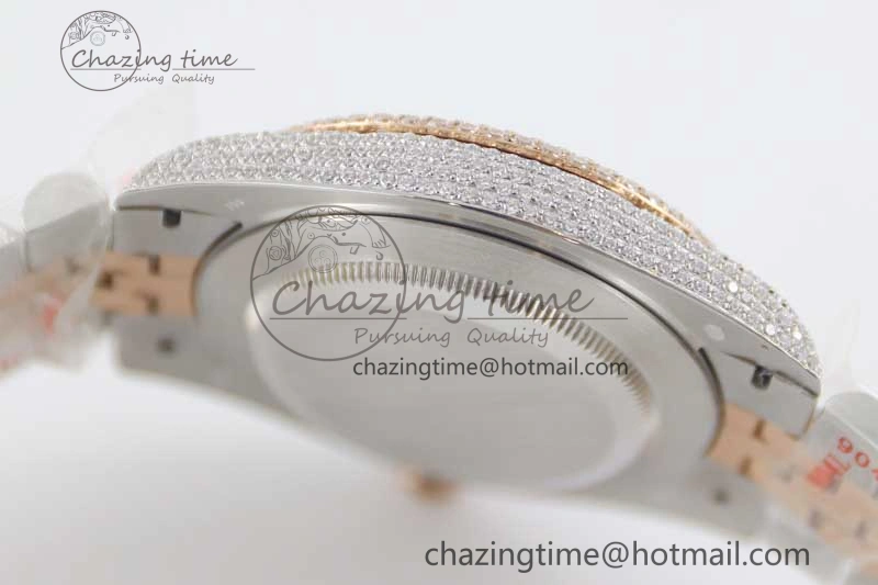 Datejust 41 SS RG Full Diamonds TWF 1:1 Best Edition Arabic Markers Dial on Jubilee Bracelet A2824
