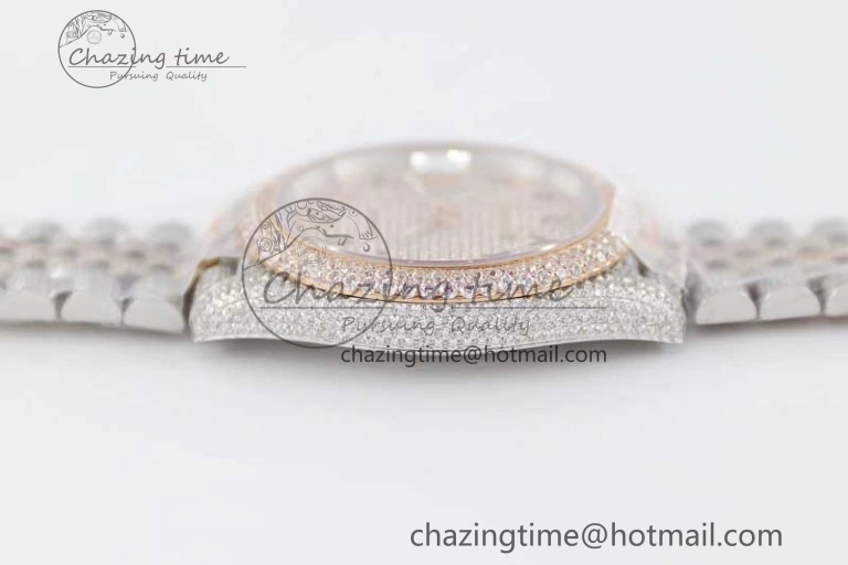 Datejust 41 SS RG Full Diamonds TWF 1:1 Best Edition Arabic Markers Dial on Jubilee Bracelet A2824