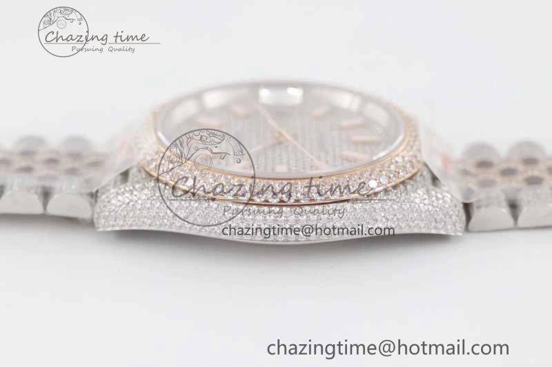 Datejust 41 SS RG Full Diamonds TWF 1:1 Best Edition Diamonds Stick Markers Dial on Jubilee Bracelet A2824
