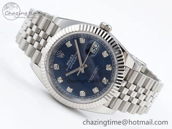 Datejust 41mm 126234 904L Steel HGF 1:1 Best Edition Blue Diamonds Dial on SS Bracelet VR3235