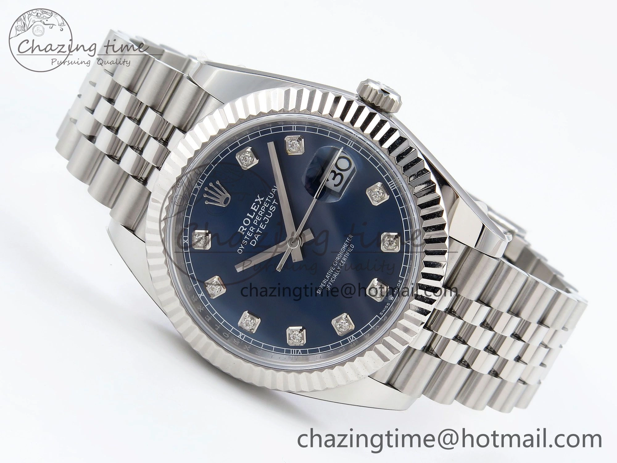 Datejust 41mm 126234 904L Steel HGF 1:1 Best Edition Blue Diamonds Dial on SS Bracelet VR3235