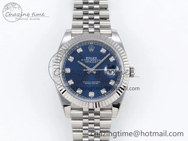 Datejust 41mm 126234 904L Steel HGF 1:1 Best Edition Blue Diamonds Dial on SS Bracelet VR3235