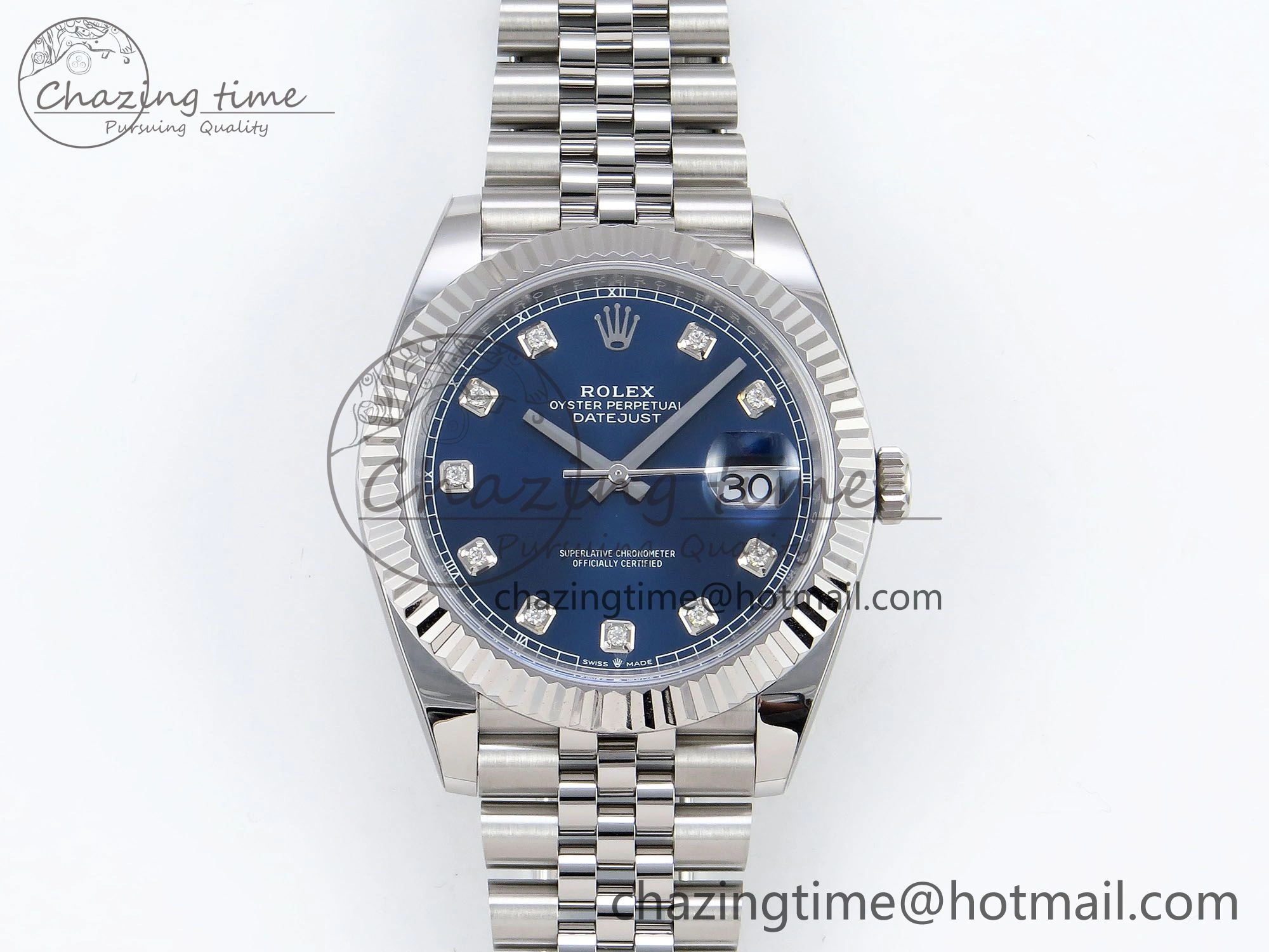 Datejust 41mm 126234 904L Steel HGF 1:1 Best Edition Blue Diamonds Dial on SS Bracelet VR3235