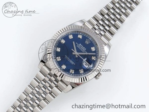 Datejust 41mm 126234 904L Steel HGF 1:1 Best Edition Blue Diamonds Dial on SS Bracelet VR3235
