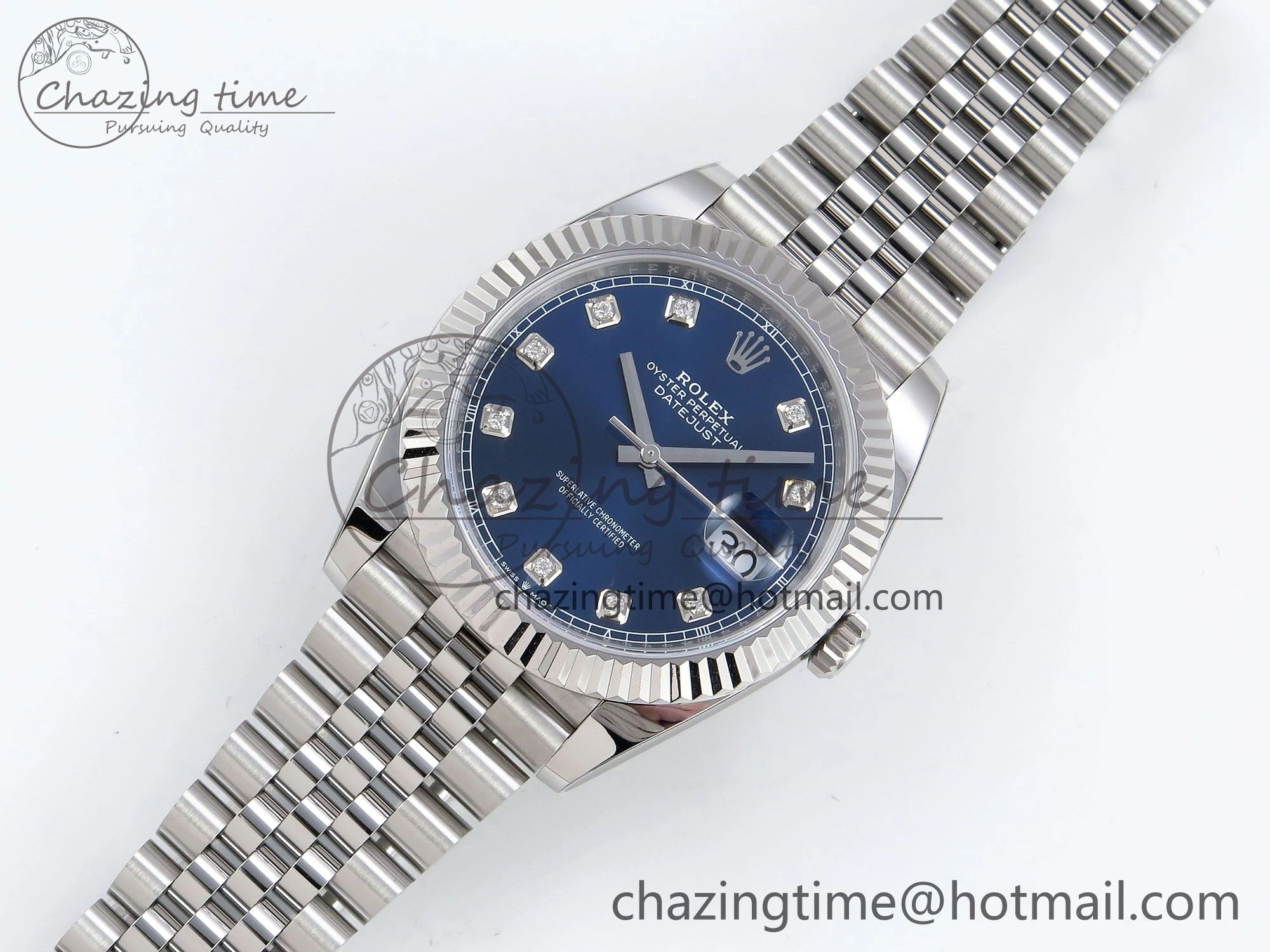 Datejust 41mm 126234 904L Steel HGF 1:1 Best Edition Blue Diamonds Dial on SS Bracelet VR3235