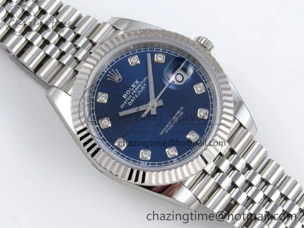 Datejust 41mm 126234 904L Steel HGF 1:1 Best Edition Blue Diamonds Dial on SS Bracelet VR3235