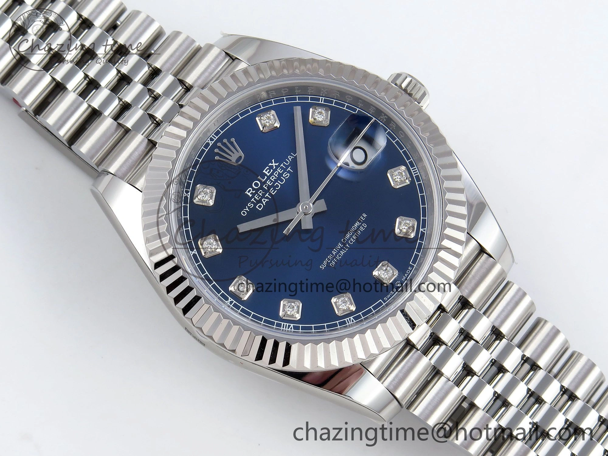 Datejust 41mm 126234 904L Steel HGF 1:1 Best Edition Blue Diamonds Dial on SS Bracelet VR3235