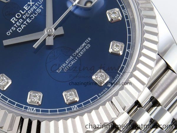 Datejust 41mm 126234 904L Steel HGF 1:1 Best Edition Blue Diamonds Dial on SS Bracelet VR3235