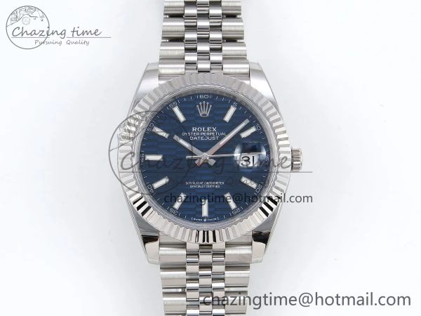 Datejust 41mm 126234 904L Steel HGF 1:1 Best Edition Blue Textured Dial on SS Bracelet VR3235