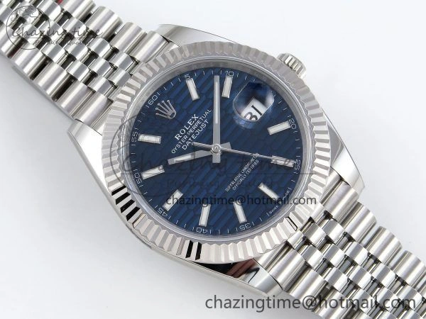 Datejust 41mm 126234 904L Steel HGF 1:1 Best Edition Blue Textured Dial on SS Bracelet VR3235