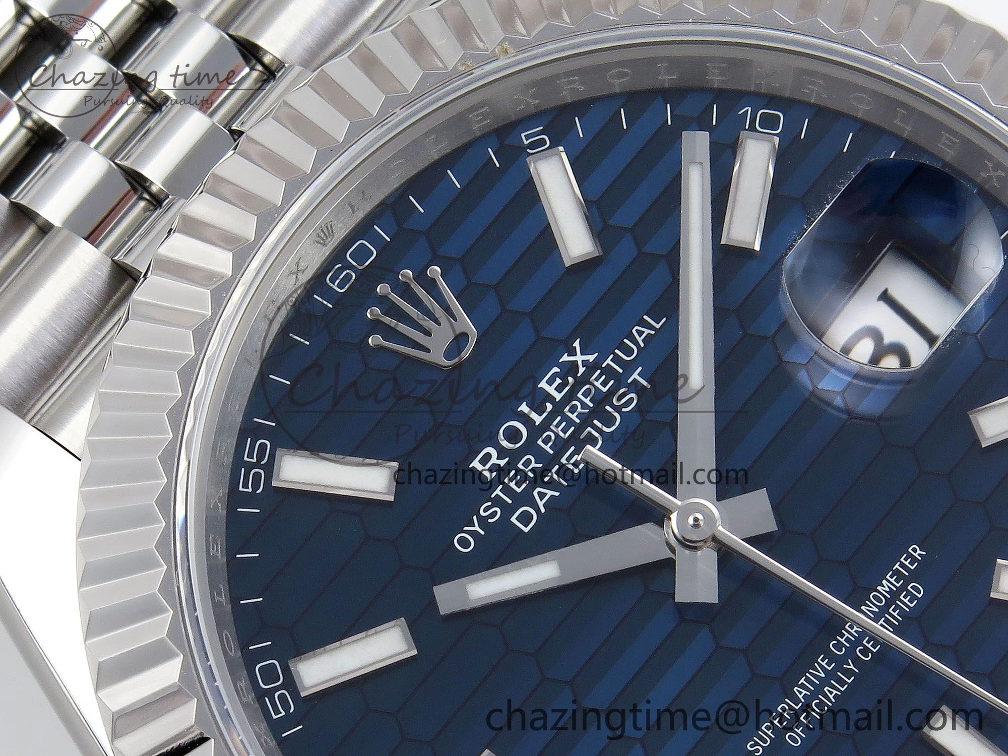 Datejust 41mm 126234 904L Steel HGF 1:1 Best Edition Blue Textured Dial on SS Bracelet VR3235