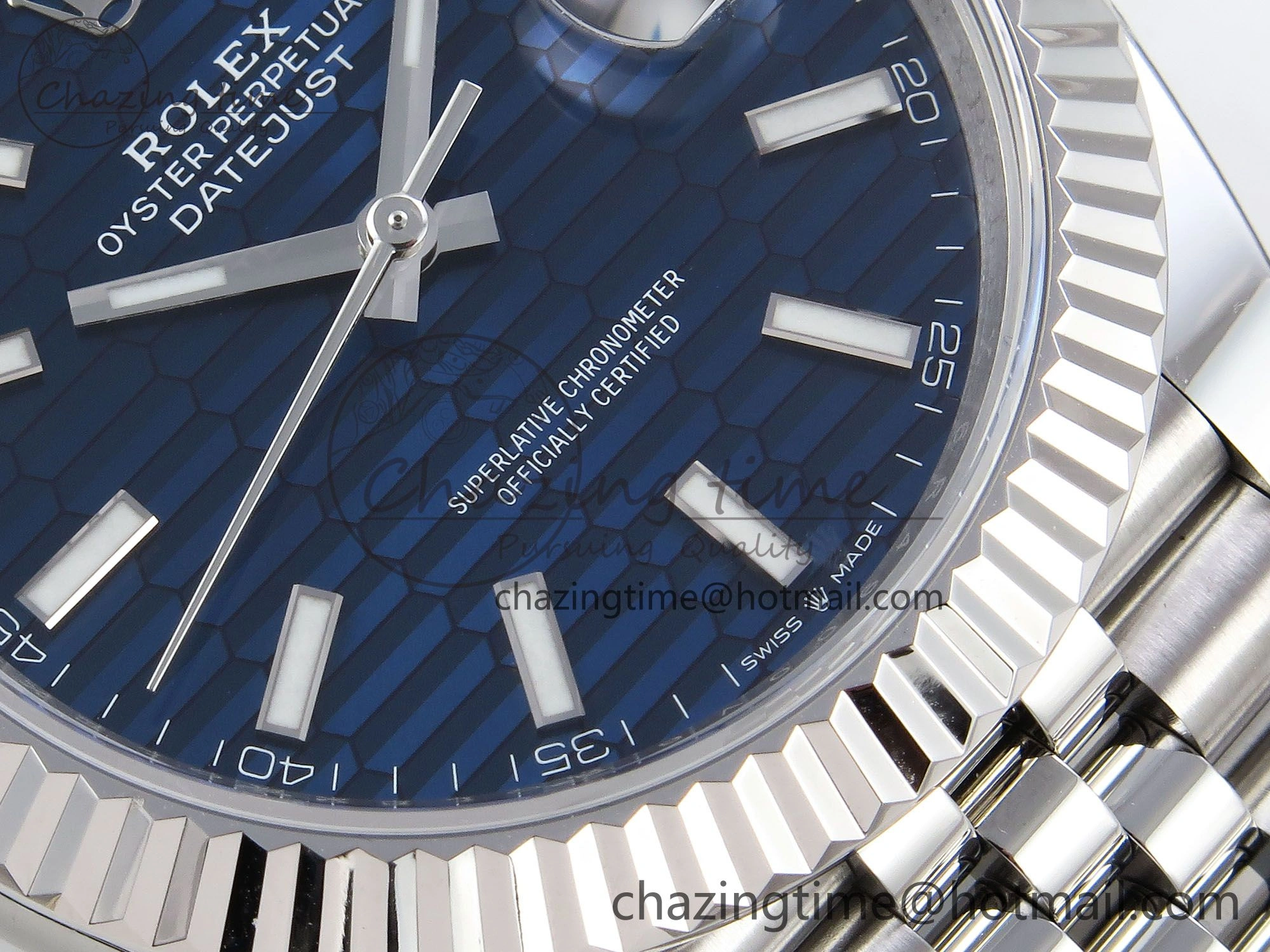 Datejust 41mm 126234 904L Steel HGF 1:1 Best Edition Blue Textured Dial on SS Bracelet VR3235