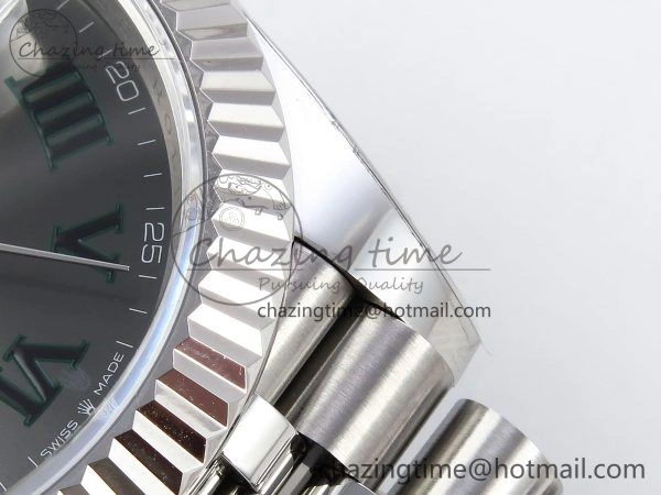 Datejust 41mm 126234 904L Steel HGF 1:1 Best Edition Gray Dial Green Roman on SS Bracelet VR3235