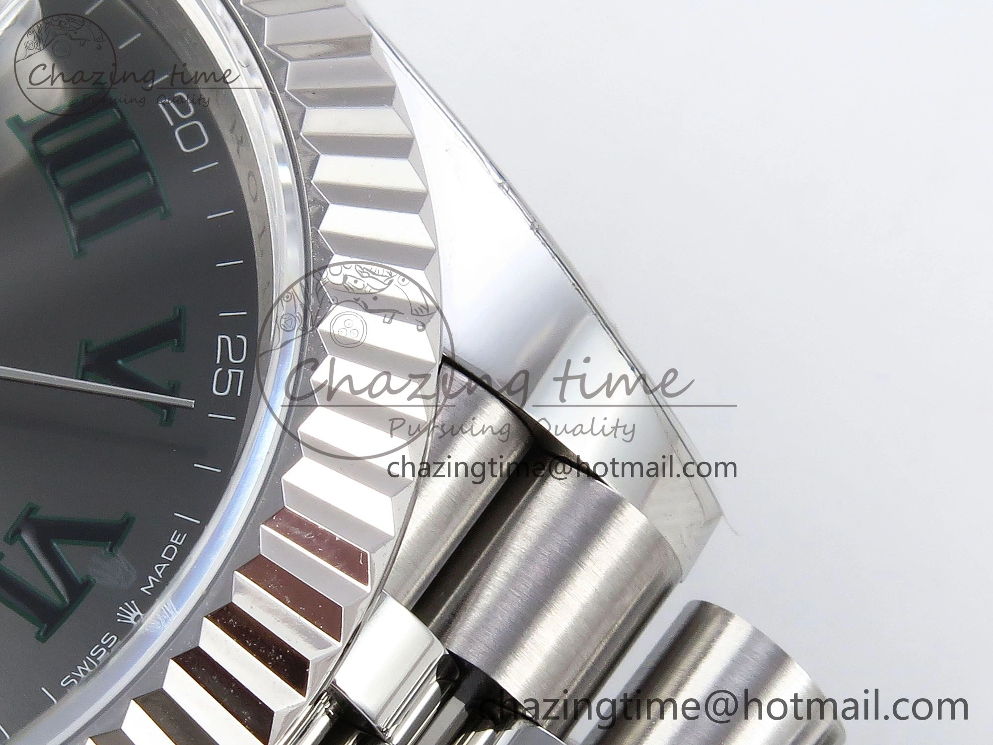 Datejust 41mm 126234 904L Steel HGF 1:1 Best Edition Gray Dial Green Roman on SS Bracelet VR3235