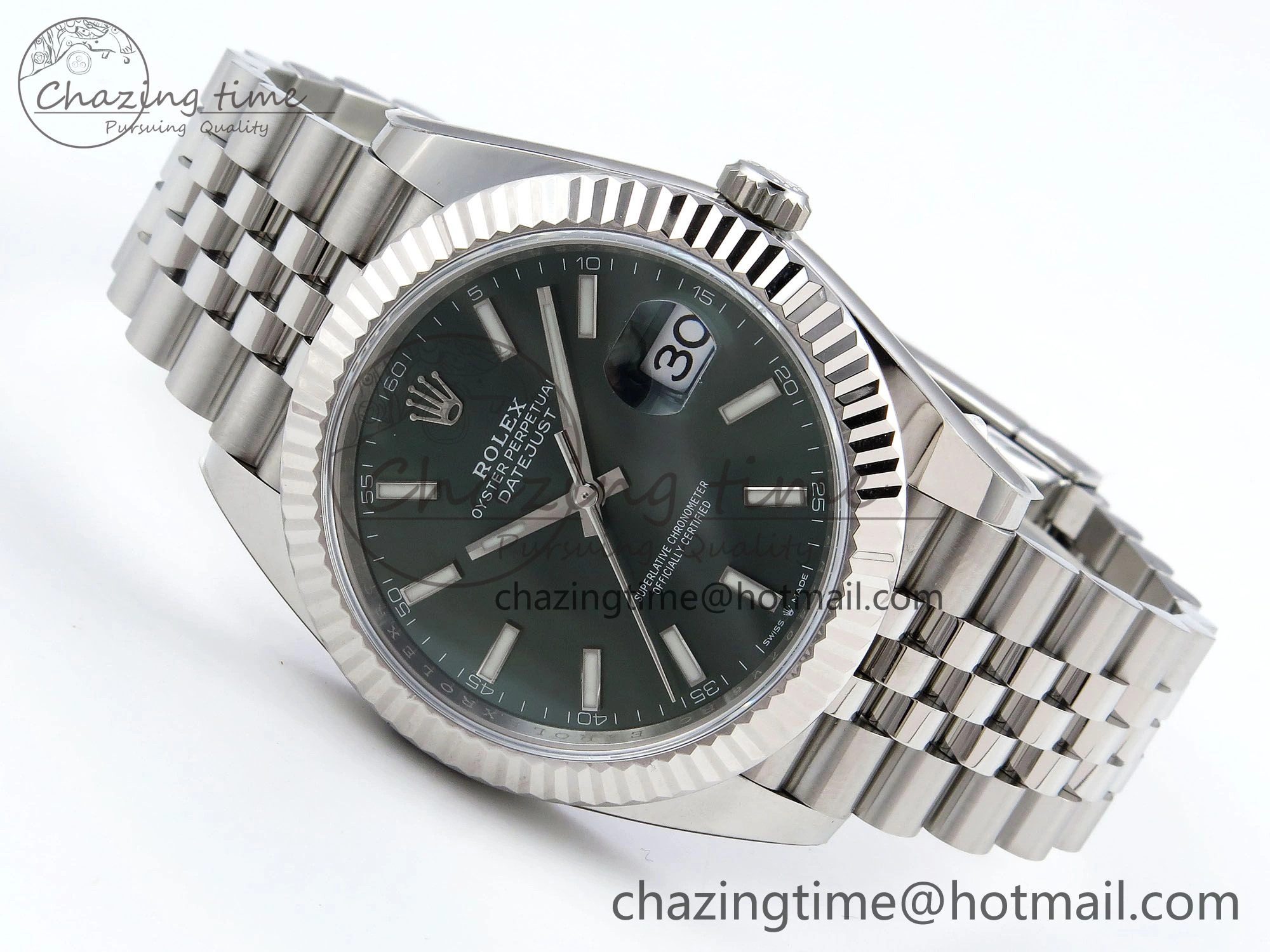Datejust 41mm 126234 904L Steel HGF 1:1 Best Edition Green Dial on SS Bracelet VR3235