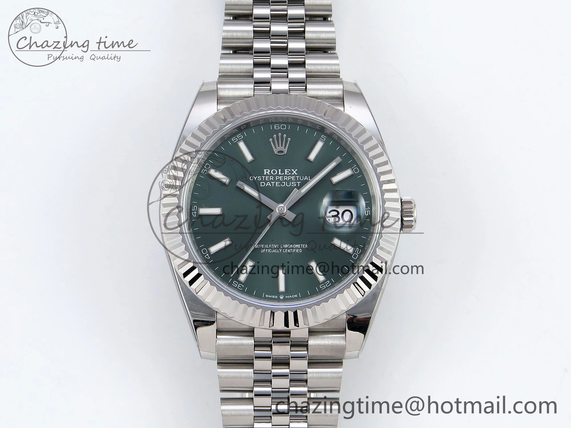 Datejust 41mm 126234 904L Steel HGF 1:1 Best Edition Green Dial on SS Bracelet VR3235