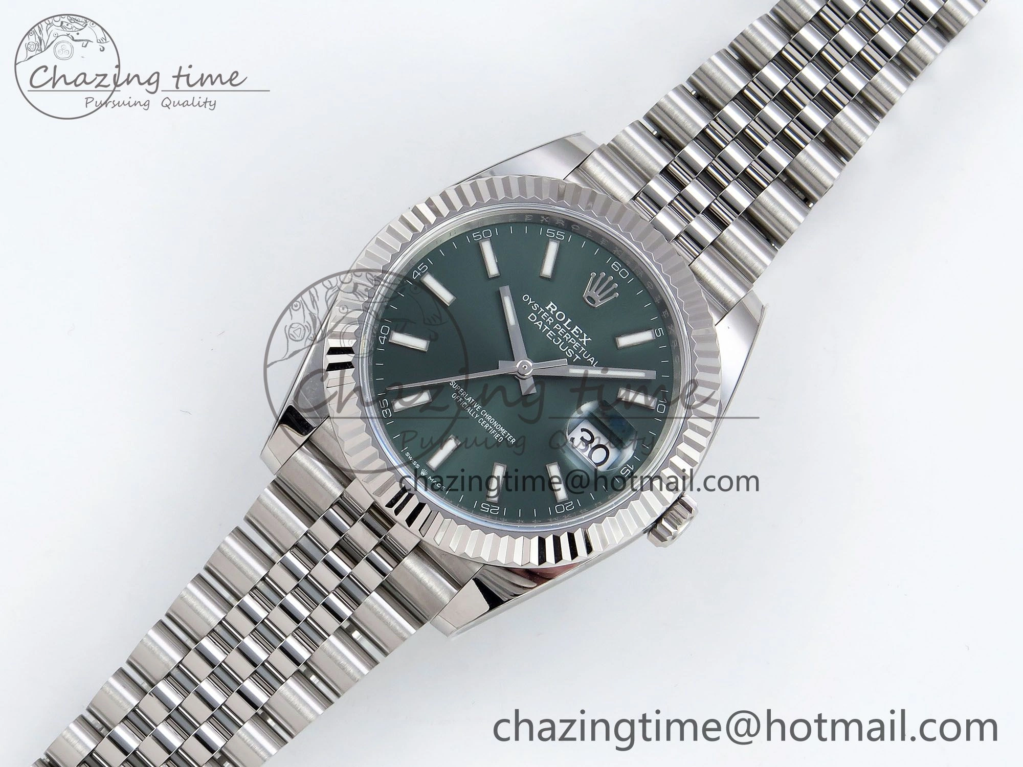 Datejust 41mm 126234 904L Steel HGF 1:1 Best Edition Green Dial on SS Bracelet VR3235