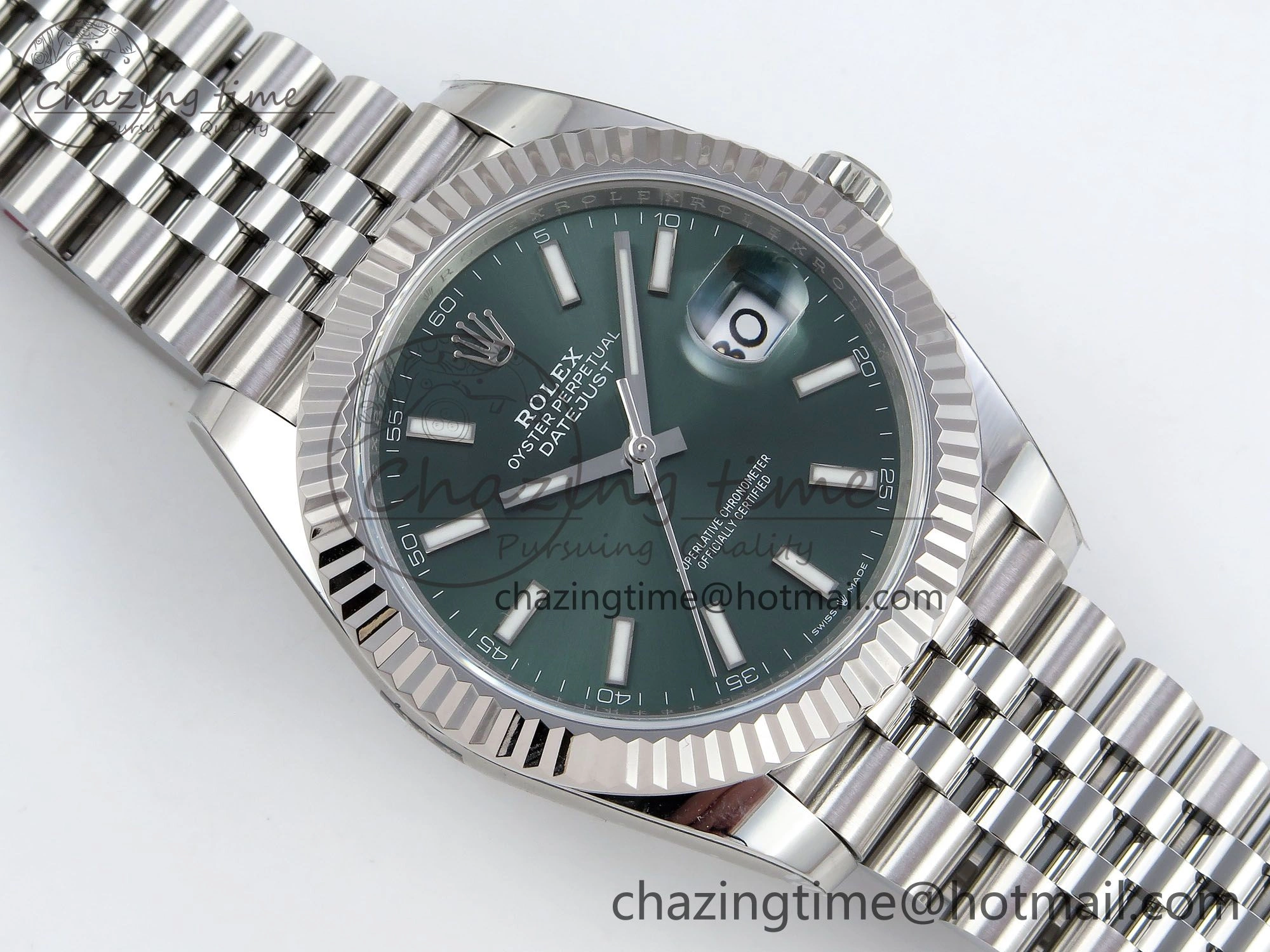 Datejust 41mm 126234 904L Steel HGF 1:1 Best Edition Green Dial on SS Bracelet VR3235