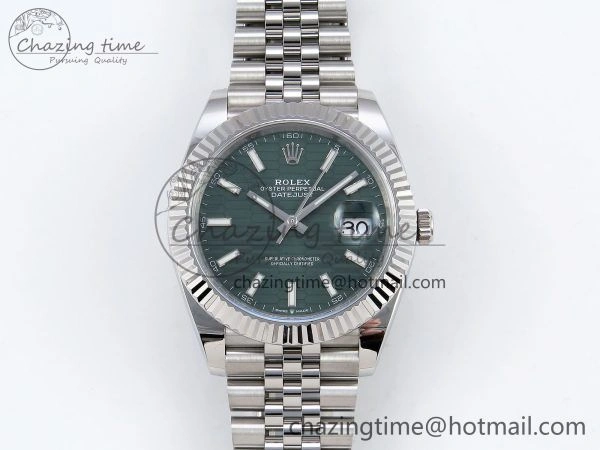 Datejust 41mm 126234 904L Steel HGF 1:1 Best Edition Green Textured Dial on SS Bracelet VR3235