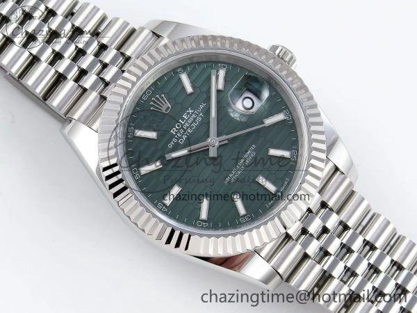 Datejust 41mm 126234 904L Steel HGF 1:1 Best Edition Green Textured Dial on SS Bracelet VR3235