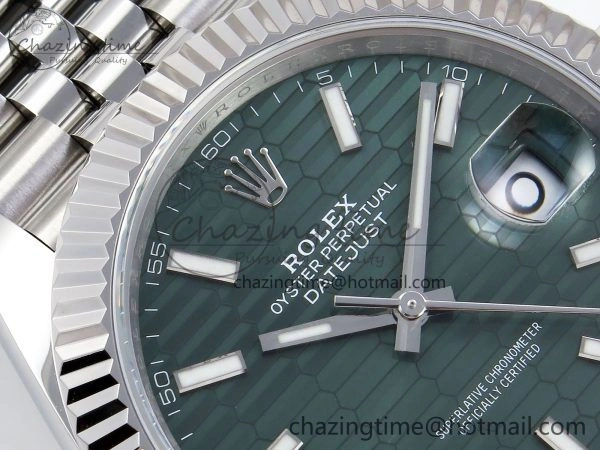Datejust 41mm 126234 904L Steel HGF 1:1 Best Edition Green Textured Dial on SS Bracelet VR3235