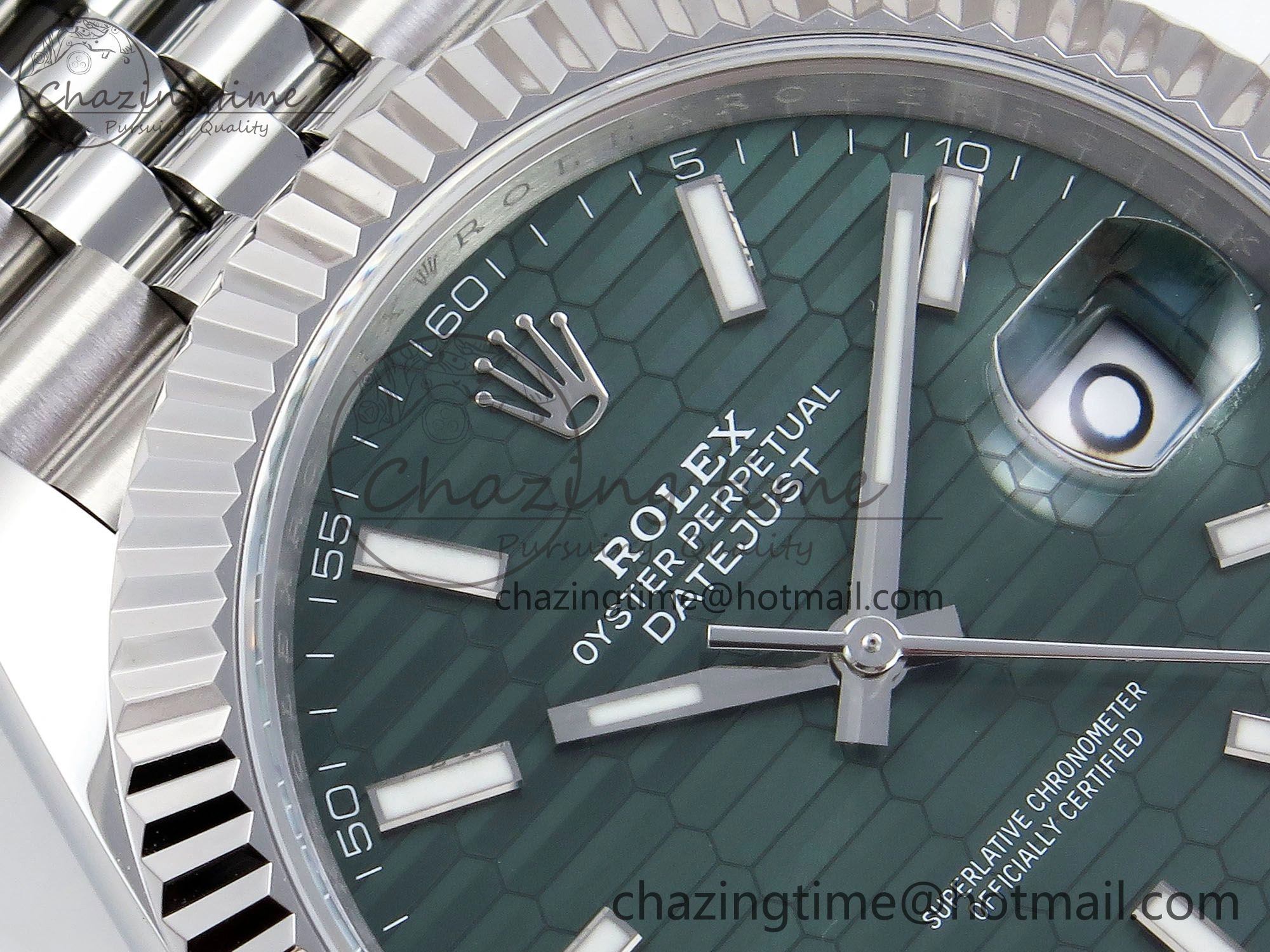 Datejust 41mm 126234 904L Steel HGF 1:1 Best Edition Green Textured Dial on SS Bracelet VR3235