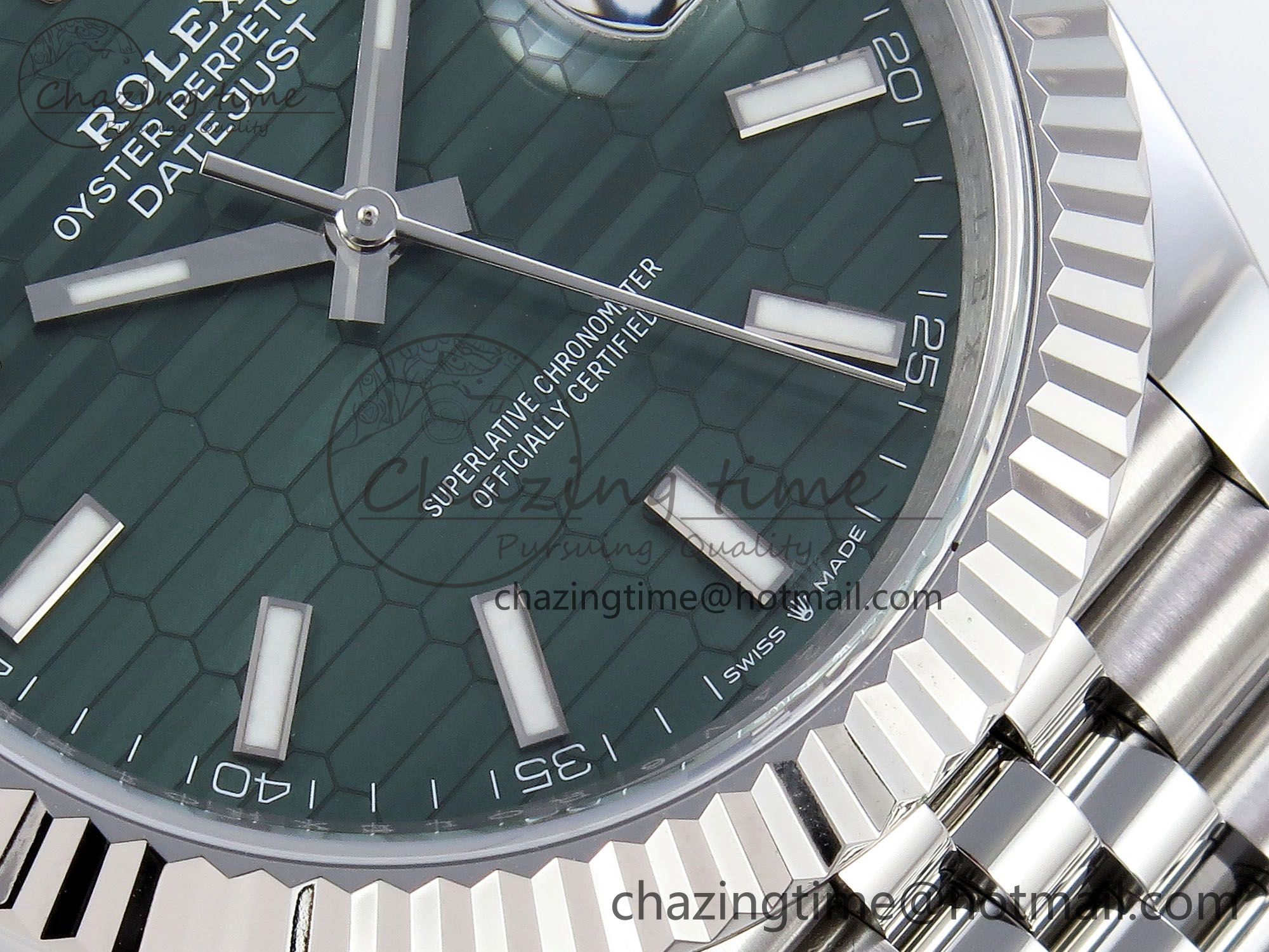 Datejust 41mm 126234 904L Steel HGF 1:1 Best Edition Green Textured Dial on SS Bracelet VR3235