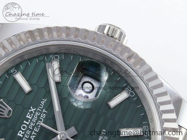 Datejust 41mm 126234 904L Steel HGF 1:1 Best Edition Green Textured Dial on SS Bracelet VR3235