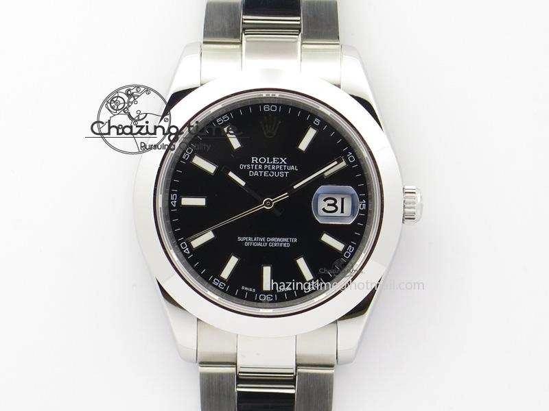 Datejust II 116300 Bp-Maker Best Edition Black Dial Stick Markers On SS Bracelet 41MM A2836