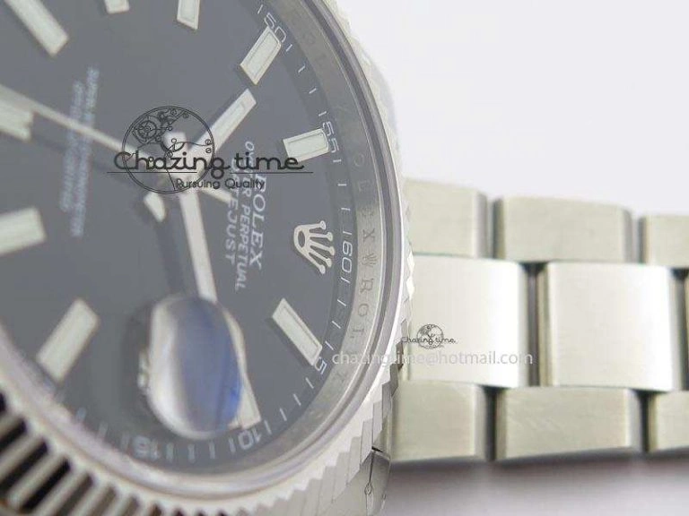 Datejust II 116334 SS 41mm Black Dial Sticks Markers On SS Bracelet A3136