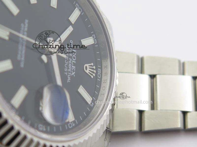Datejust II 116334 SS 41mm Black Dial Sticks Markers On SS Bracelet A3136