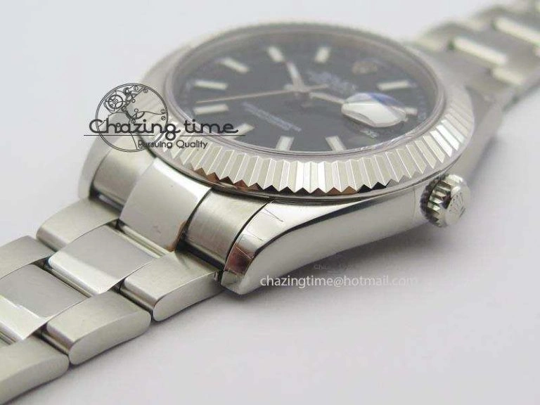 Datejust II 116334 SS 41mm Black Dial Sticks Markers On SS Bracelet A3136
