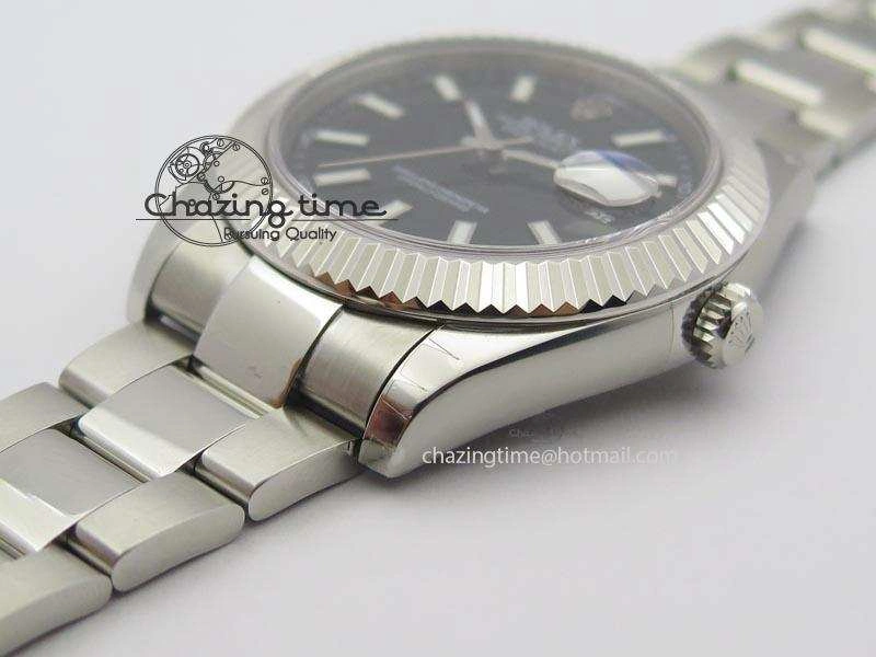 Datejust II 116334 SS 41mm Black Dial Sticks Markers On SS Bracelet A3136