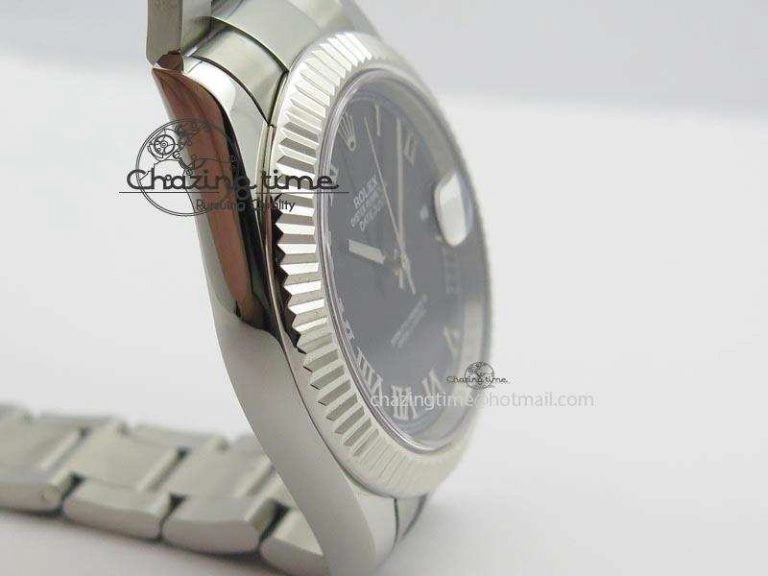 Datejust II 116334 SS 41mm Black Roman Dial On SS Bracelet A3136