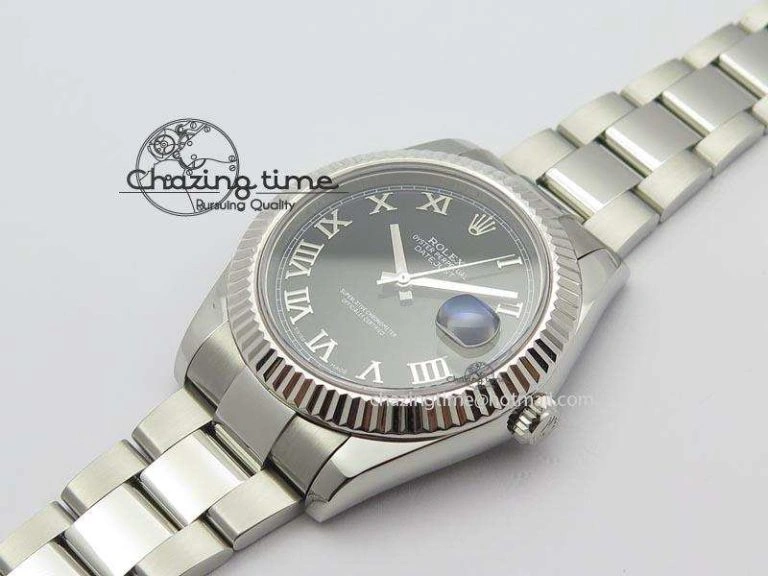 Datejust II 116334 SS 41mm Black Roman Dial On SS Bracelet A3136