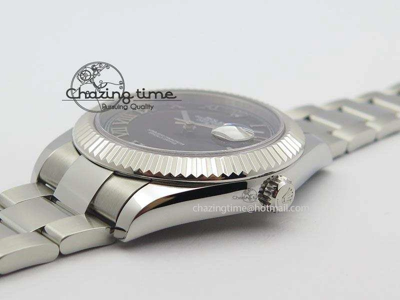 Datejust II 116334 SS 41mm Black Roman Dial On SS Bracelet A3136