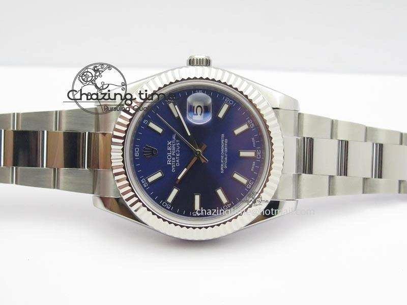 Datejust II 116334 SS 41mm Blue Dial Sticks Markers On SS Bracelet A3136