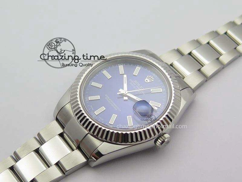 Datejust II 116334 SS 41mm Blue Dial Sticks Markers On SS Bracelet A3136
