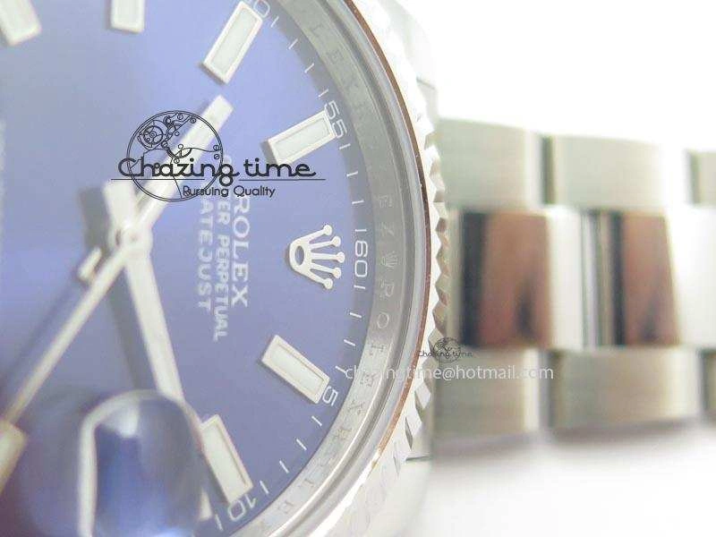 Datejust II 116334 SS 41mm Blue Dial Sticks Markers On SS Bracelet A3136