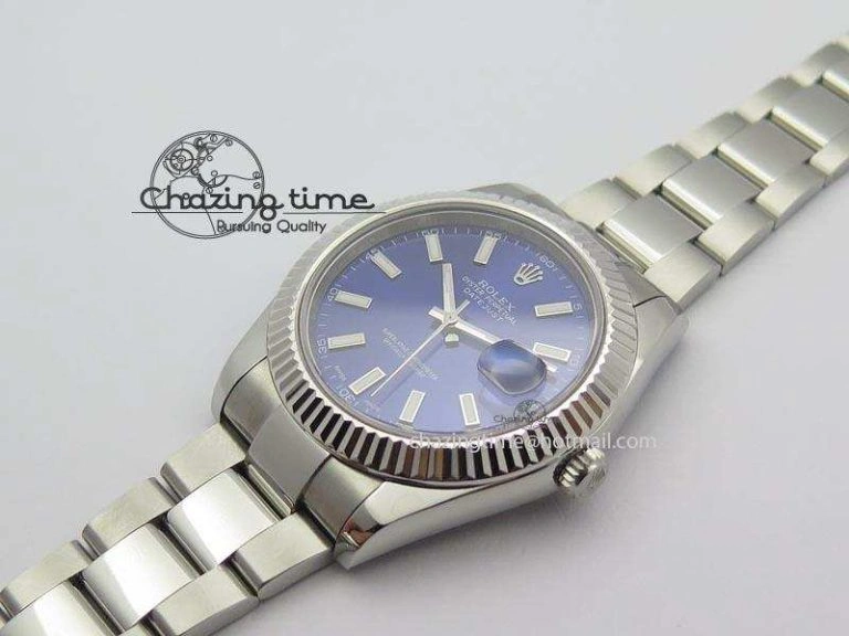 Datejust II 116334 SS 41mm Blue Dial Sticks Markers On SS Bracelet A3136