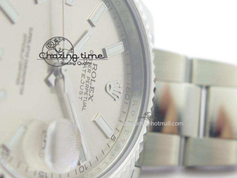Datejust II 116334 SS 41mm Sliver Gray Dial Sticks Markers On SS Bracelet A3136